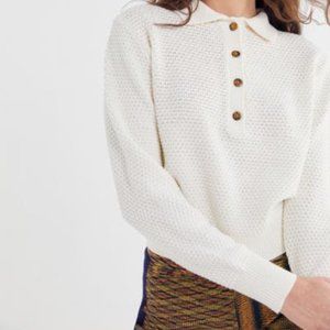 UO Ricky Waffle Knit Long Sleeve Polo Shirt